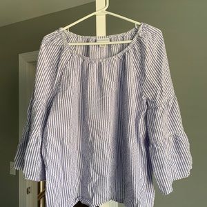 Blue and White Stripe Blouse